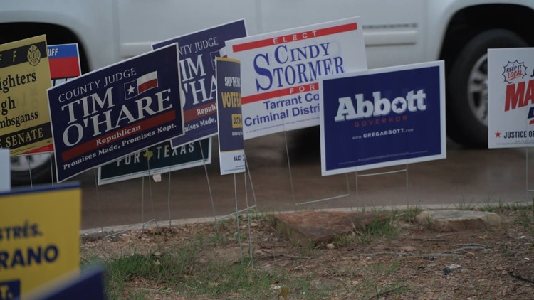 A diverse group of residents in Grand Prairie engaging in community discussions about the upcoming elections.